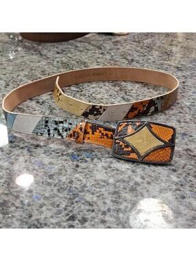 "TANNER" SZ. 42in long, Genuine leather Made in Italy. Faux snakeskin. [COPY]